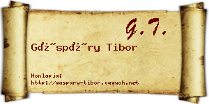 Gáspáry Tibor névjegykártya