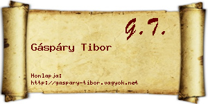 Gáspáry Tibor névjegykártya